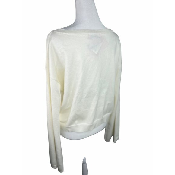 Juicy Couture Angel Womens Ivory Knit Crop Top With Rhinestone Detail Medium - Picture 5 of 14